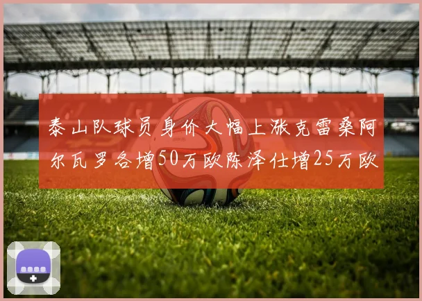 泰山队球员身价大幅上涨克雷桑阿尔瓦罗各增50万欧陈泽仕增25万欧